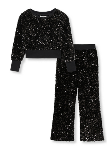 Habitual Girl- Allover Sequins Pant Set