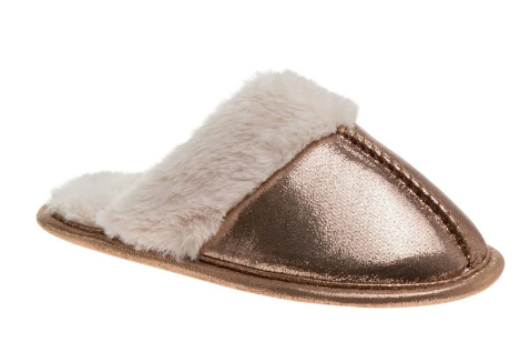 Josmo- Faux Fur Trim Slip on Slipper