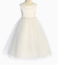 Load image into Gallery viewer, Kid’s Dream - Rhinestone &amp; Pearl Trim Dress 538-G