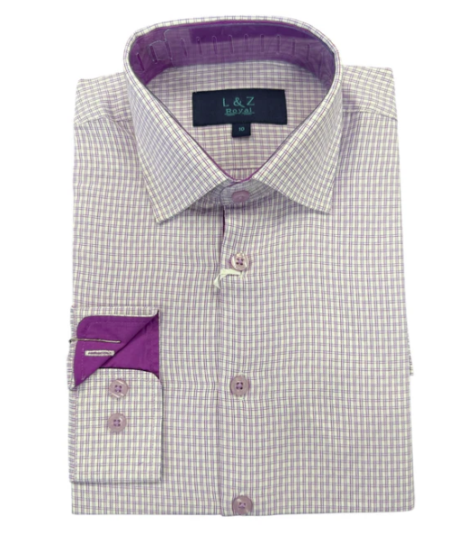 Leo & Zachary - Lilac Stairs L/S Dress Shirt