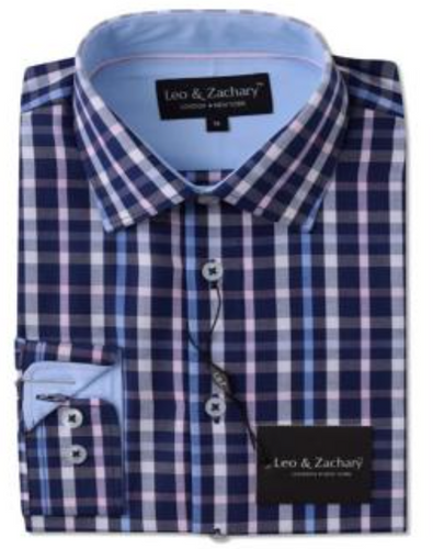 Leo & Zachary - Preppy Plaid Dress Shirt