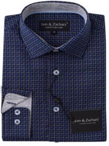 Leo & Zachary - Blue Chain Dress Shirt Leo & Zachary - Blue Chain Dress Shirt