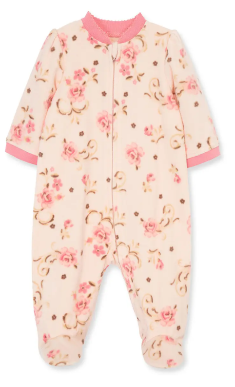 Little Me -Pink with Roses Blanket Sleeper