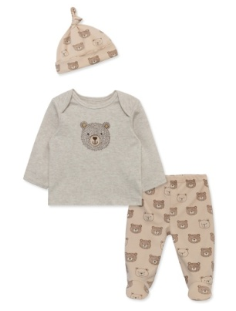 Little Me -  Fuzzy Bear Tan Set