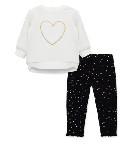 Little Me - Heart 2Pc. Sweatshirt Set