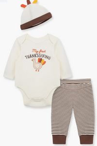 Little Me - Baby 3-pc Bodysuit Set First Thanksgiving