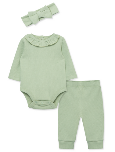 Little Me - Minty Sage Bodysuit And Pant Set