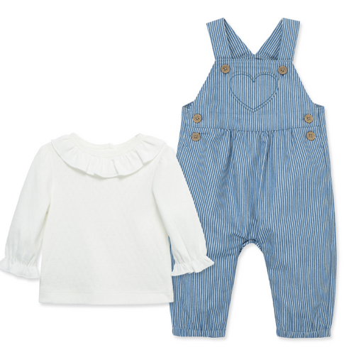 Little Me - Heart Overall Set