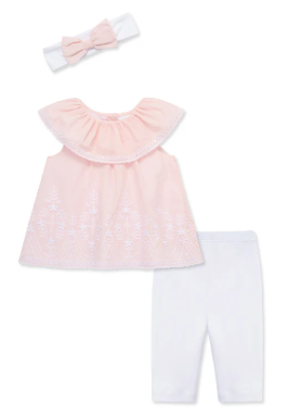 Little Me - Pink Eyelet Set