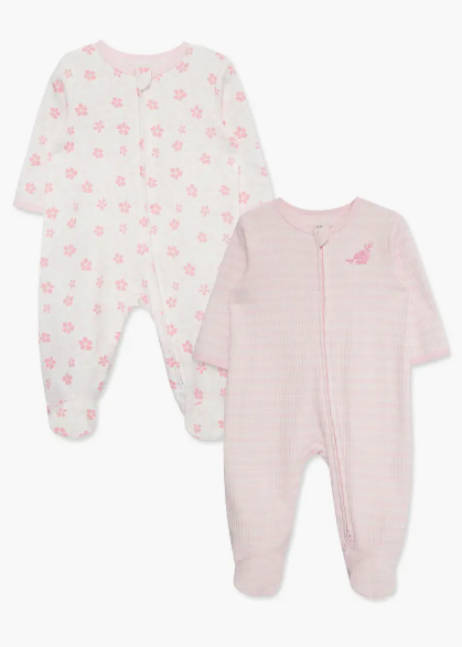 Little Me - Pink Petals 2 Piece Sleeper