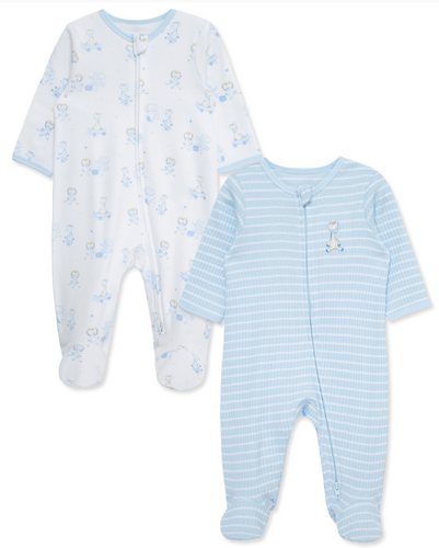 Little Me - Snuggly Safari 2pc Footie Set