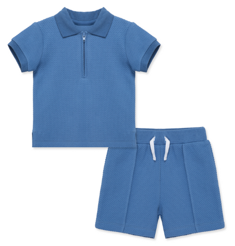 Little Me - Textured Polo Set