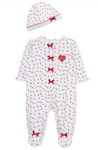 Little Me - Holiday Candy Cane Cotton Sleeper