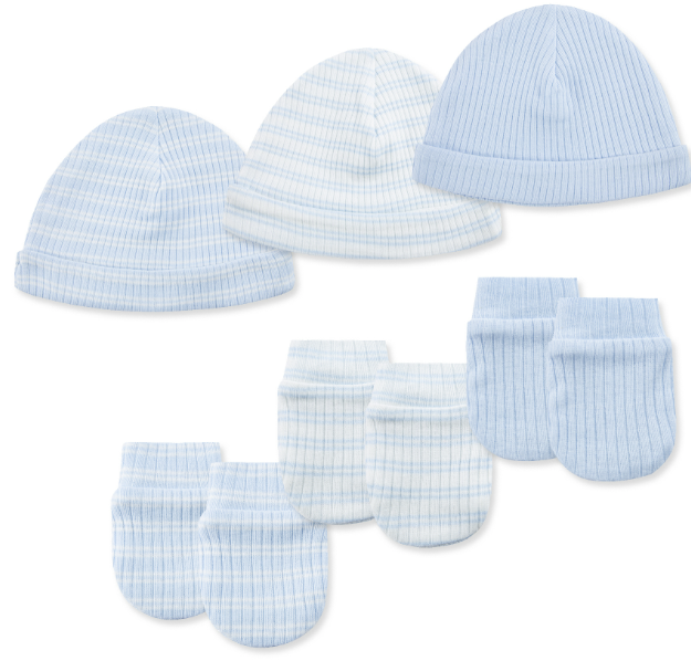 Little Me -  Cuddles Hat & Mitt 6-Piece Set