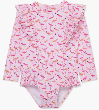 Little Me- Flamingo Rashguard Suit