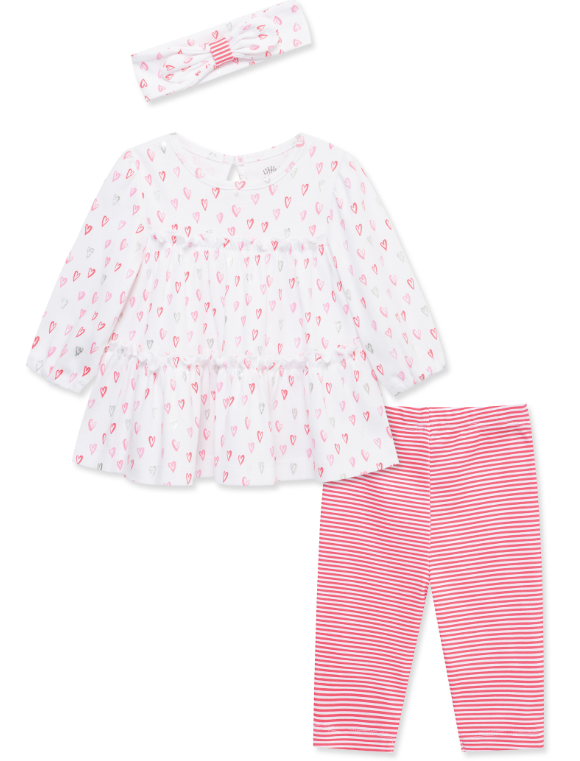 Little Me - Hearts & Stripes Tunic Set
