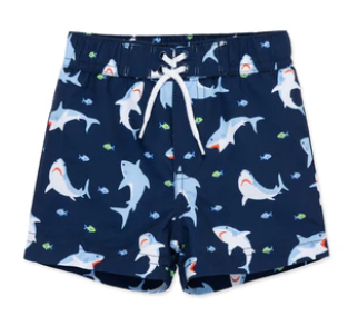 Little Me-  Shark Swim Trunks Baby