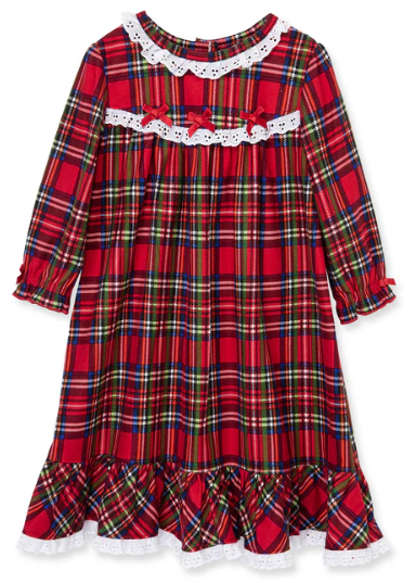 Little Me -  Plaid Gown Pajamas