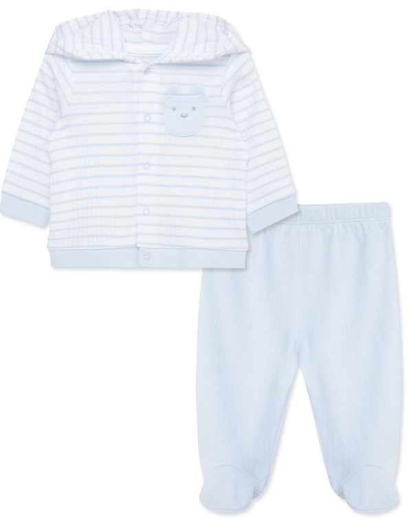 LITTLE ME - Playful Blue Bear Cardi Set