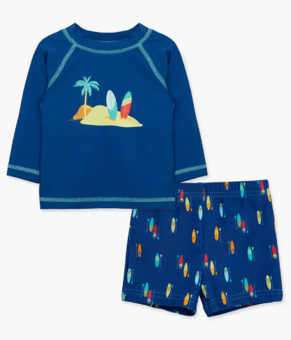 Little Me - Swim Set Blue Surf