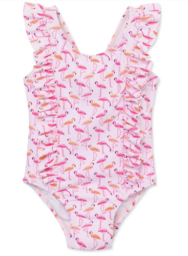 Little Me - Flamingo Ruffled Swimsuit