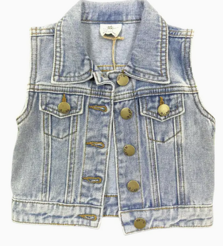 Ml Kids - Fringe Back Denim Vest