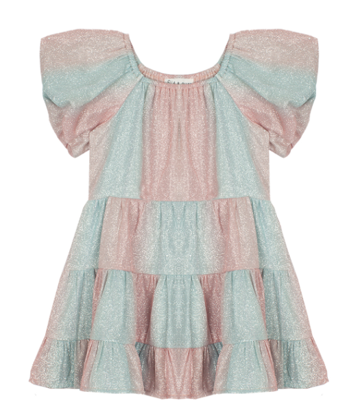 Mabel and Honey - Pink & Mint Ombre Shimmer Dress