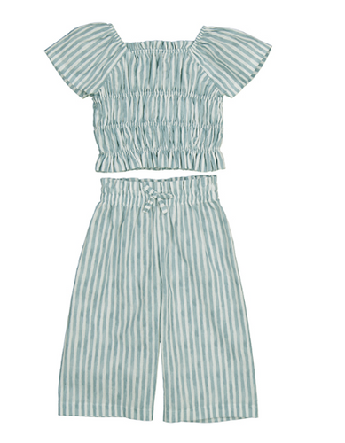 Mayoral - Smocked Top and Wide Pant Set