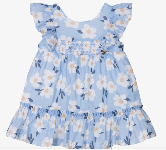 Mayoral- Blue Floral Printed Dress