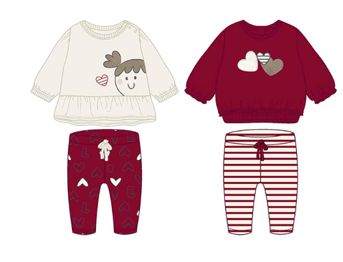 Mayoral - 4pcs Heart Legging Set