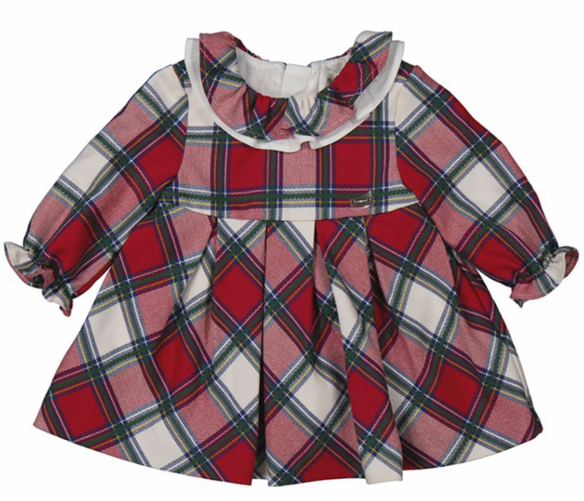 Mayoral - Red LS Plaid Dress