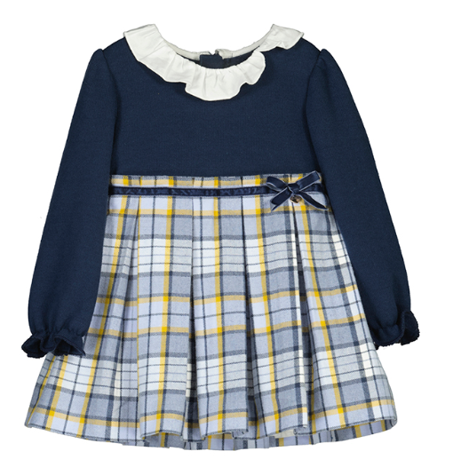 Mayoral- Navy & Plaid Dress