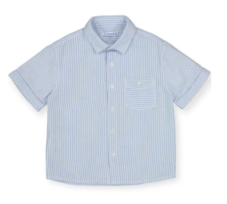 Mayoral- Striped SS Button Down Shirt