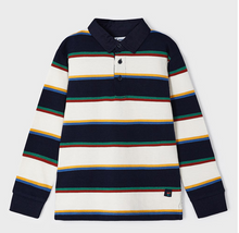 Load image into Gallery viewer, Mayoral-Long Sleeve Striped Polo (More Colors)