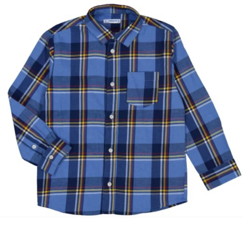 Mayoral- Long Sleeve Plaid/ Checked Shirt (More Colors)