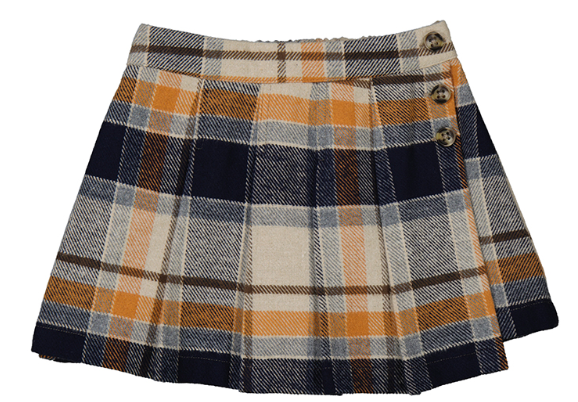 Mayoral- Navy/ Tan Plaid Skort