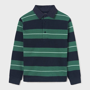 Mayoral - Long Sleeve Striped Polo