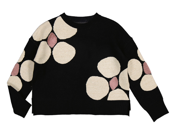 Mayoral - Black Metallic Flower Sweater