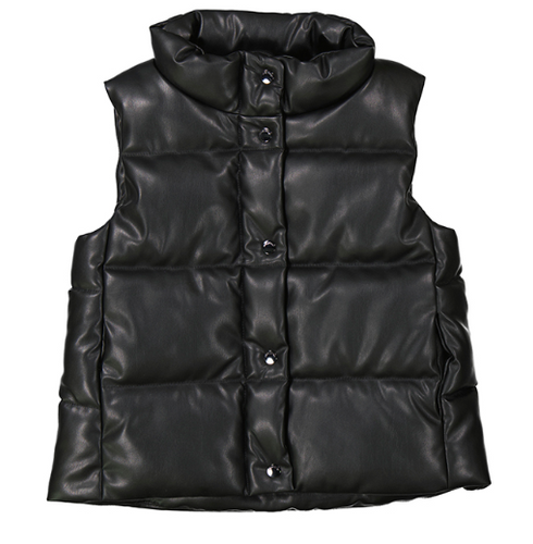 Mayoral- Faux Leather Puffer Vest