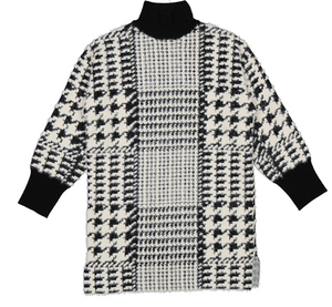 Mayoral- Houndstooth Knit Sweater Dress