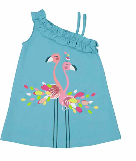 Mayoral - Teal Flamingo Dress