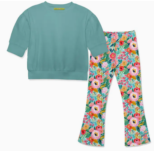 Milly Loves Lily - Sweatshirt with Floral Flair Leggings