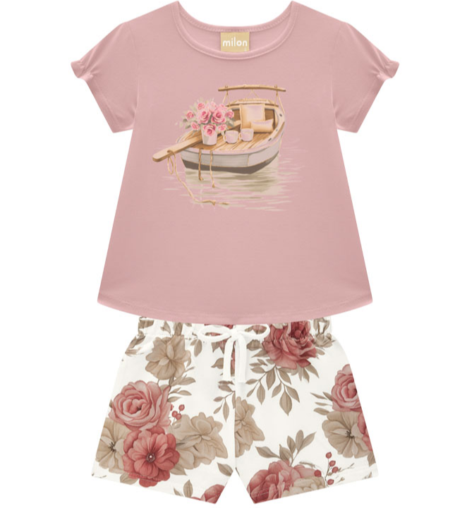 Milon - Rose Print Short Set