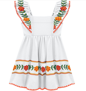 Milon Nanai - Smock Dress with Floral Trim