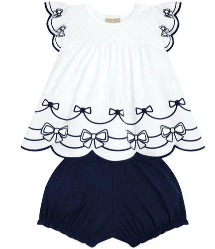 Milon -  Baby Girl Navy Short Set