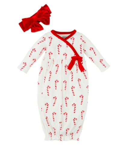 Mud Pie-  Candy Cane Take Me Home Outfit with Headband