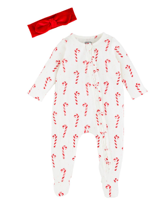 Mud Pie- Candy Cane Sleeper and Headband