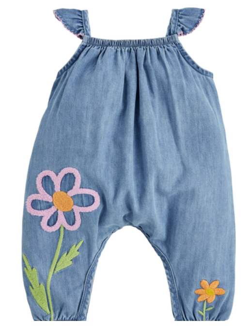 Mud Pie -  Flower Denim Longall