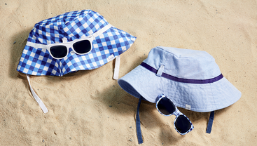 Mud Pie - Gingham Hat and Sunglasses Set