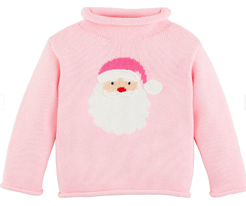 Mud Pie - Pink Santa Rollneck Sweater